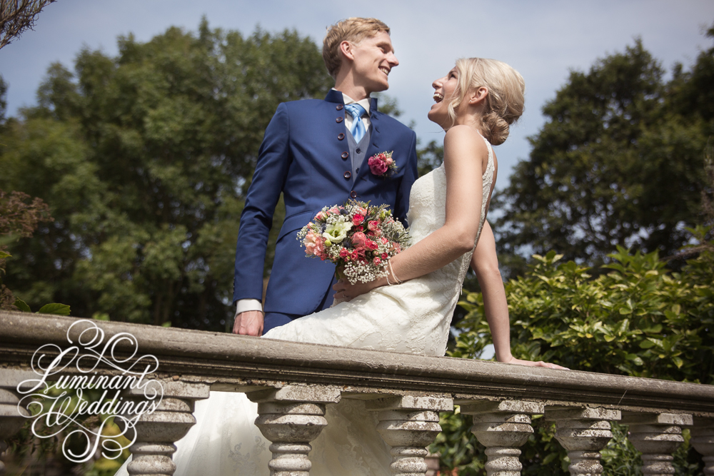 Kobaltblauw Nehru-trouwpak met lichtblauw gilet – foto 2