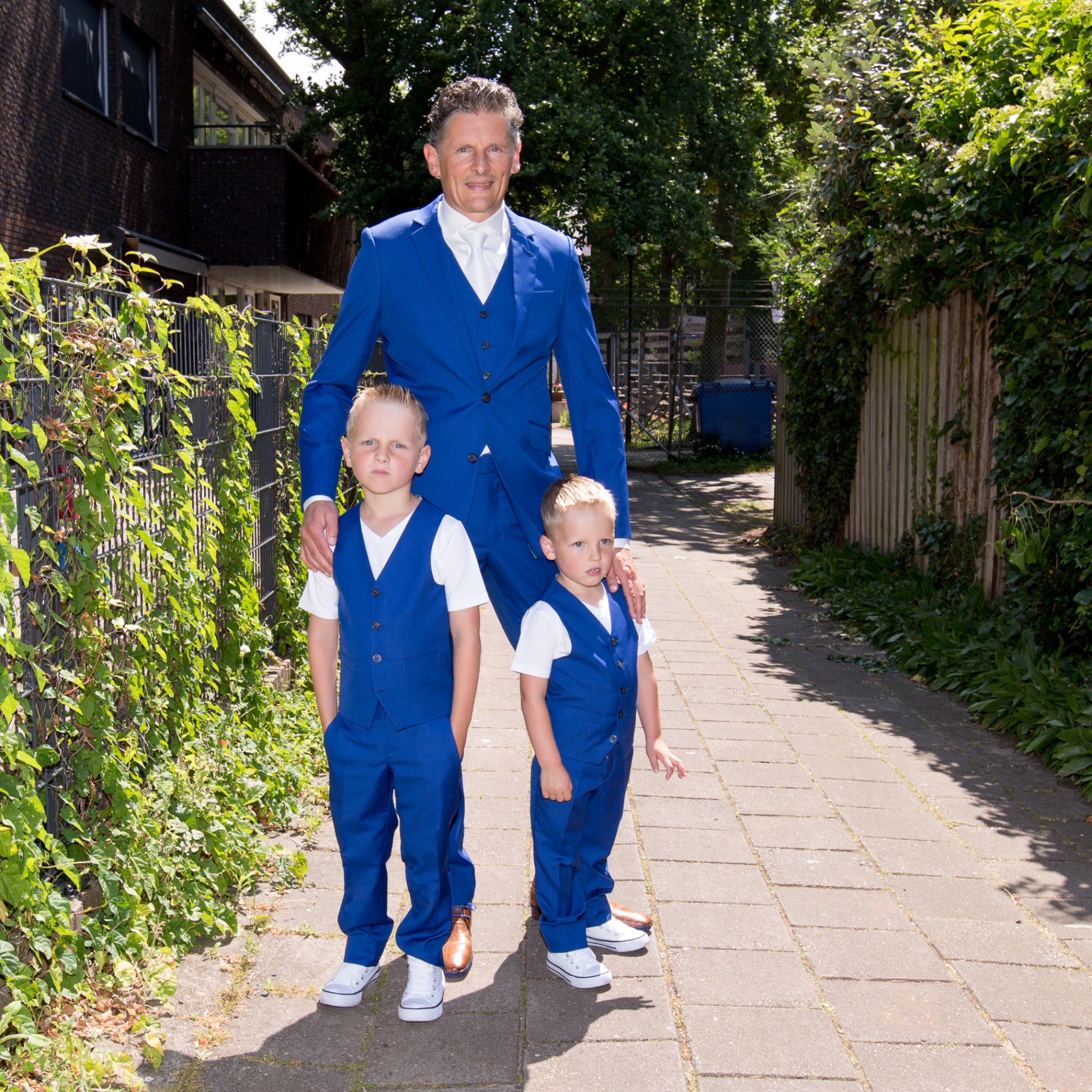 Kobaltblauw familie-ensemble